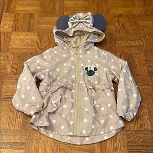 Disney Cream and White windbreaker with Hood size 4